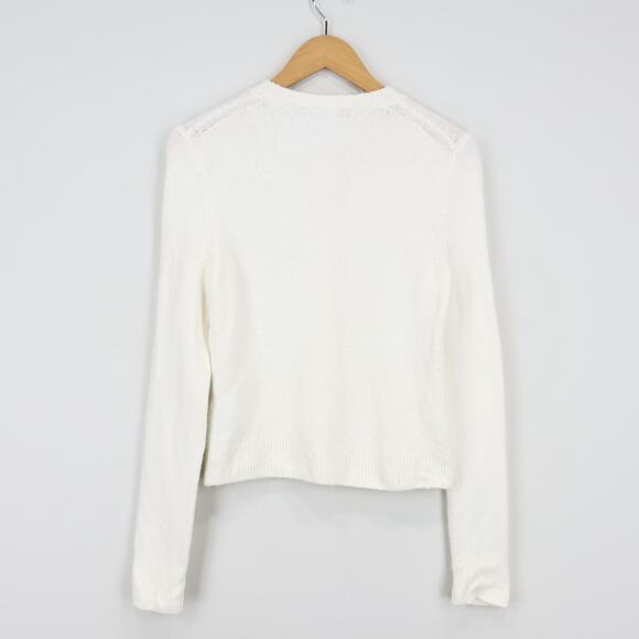 Madewell Cotton Blend Covered Button Front Cardigan Winter White Size S - Picture 6 of 7